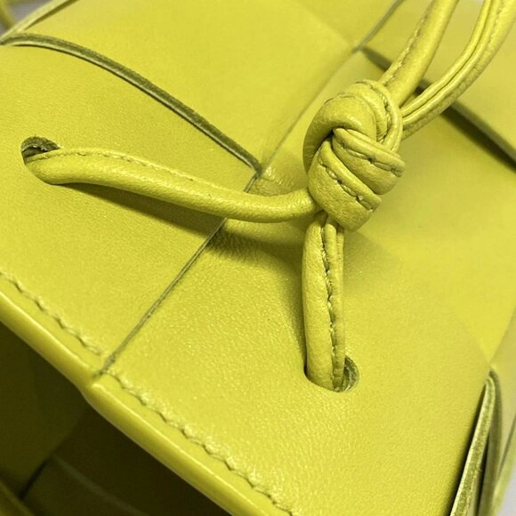BOTTEGA VENETA Small Cassette Crossbody/Maxi Intrecciato - Yellow Leather - Picture 15 of 16